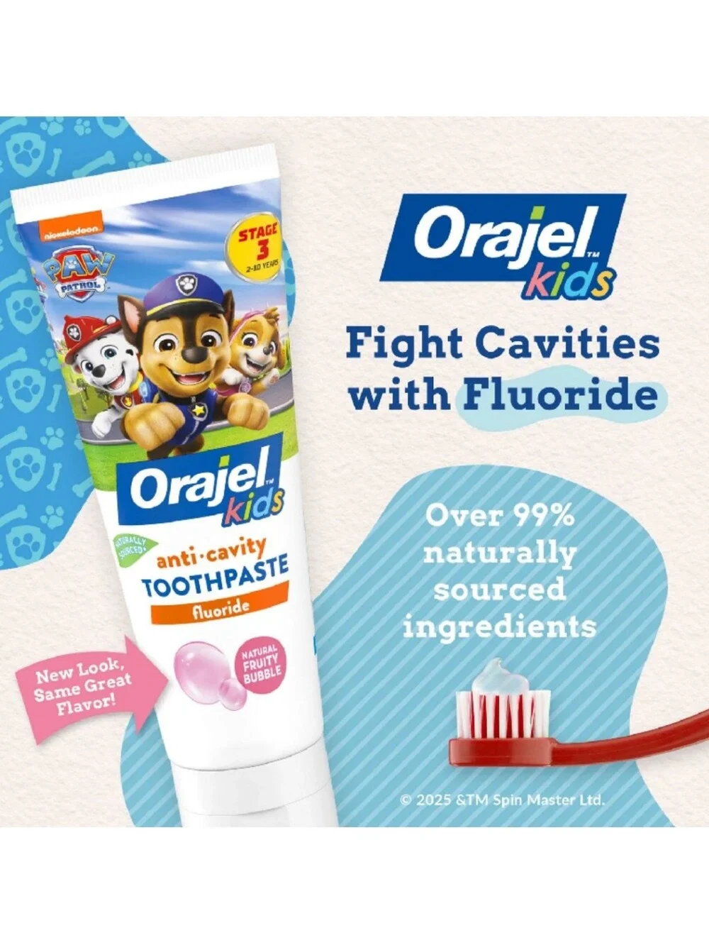 ⭐4/$15 Orajel Kids Paw Patrol Toothpaste Natural Fruity Bubble